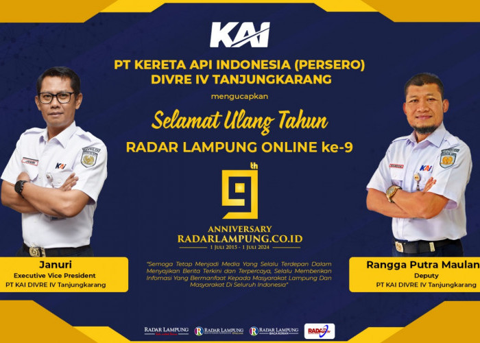 PT Kereta Api Indonesia Divre IV Tanjungkarang Mengucapkan Selamat Ulang Tahun ke-9 Radar Lampung Online