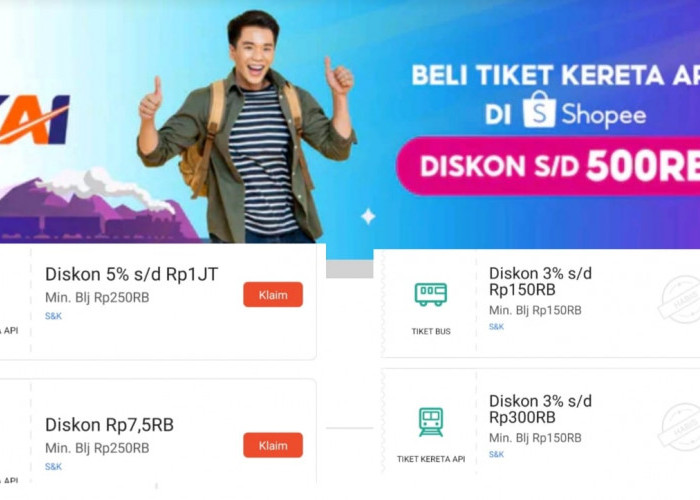 Beli Tiket Kereta Api di Shopee Bisa Dapat Diskon Sampai Rp1 Juta? Cek Syarat dan Ketentuan