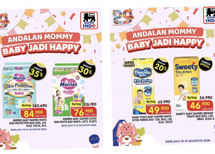 Andalan Mommy Baby Jadi Happy bersama Superindo, Diskon Popok Bayi Hingga 35 Persen