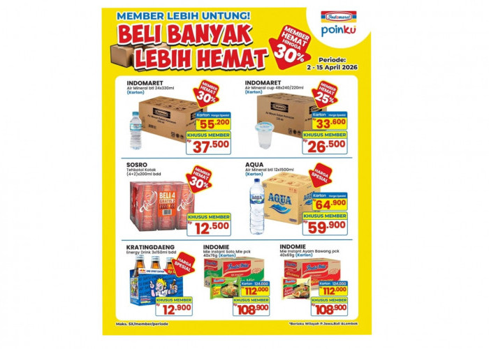 Update Promo Indomaret Poinku Hingga 15 April 2026, Belanja Kartonan Member Untung Hingga 30 Persen