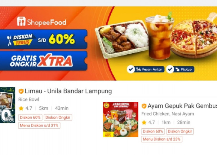 Nikmati Diskon Makan di Restoran Hingga 60 Persen Dengan Gratis Ongkir Extra di ShopeeFood, Klaim Vouchernya!