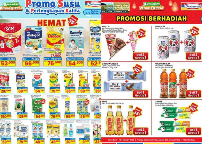 Beli 2 Gratis 1 Hingga Diskon Susu Balita, Ini Promo Indomaret Sampai 18 Februari 2026