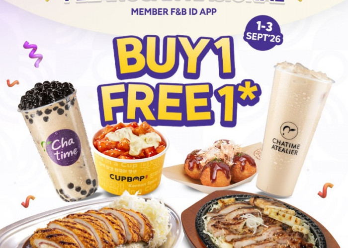 Banjir Promo, Chatime Beli 1 Gratis 1 Hari Pelanggan Nasional 2026 Untuk Pembelian Instore F&B ID App
