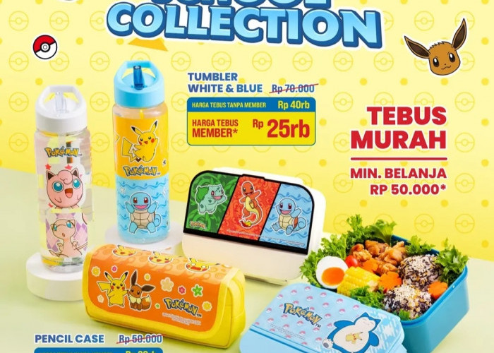 Pokemon School Collection di Indomaret, Kotak Bekal hingga Tumbler dapat Tebus Murah