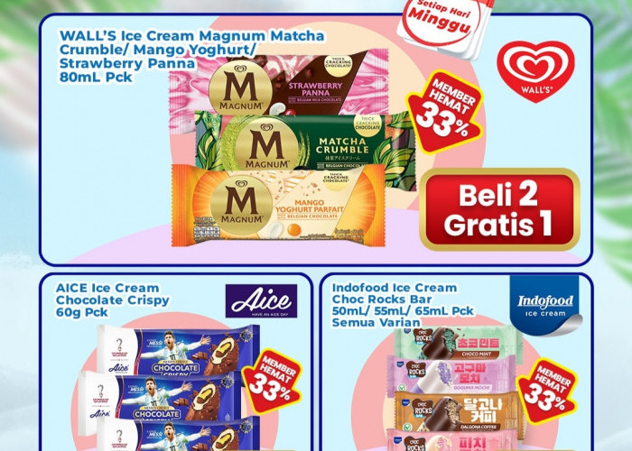 Hanya Hari Ini, Promo ‘Es Krim Day’, Beli 2 Gratis 1 Khusus Member