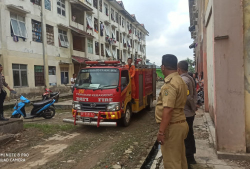 Arus Pendek Listrik, Satu Kamar Rusunawa di Teluk Betung Timur Terbakar