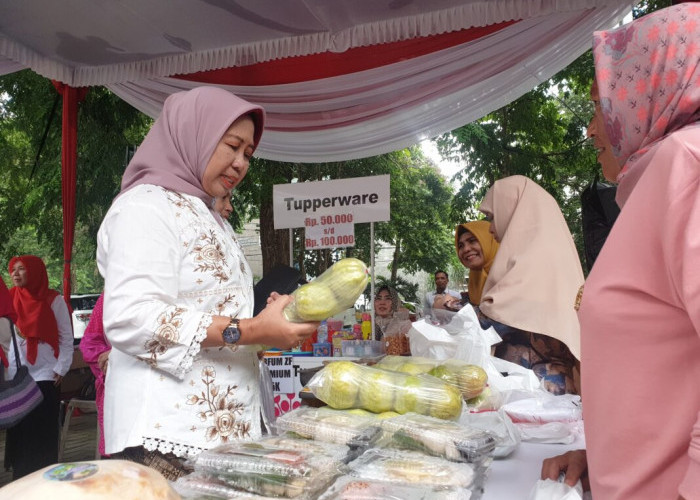 Rektor beserta Jajaran Kunjungi Bazar Ramadan Darma Wanita Unila