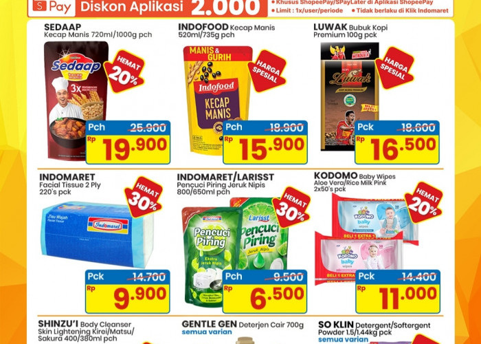 Hadir Kembali, Promo 4 Hari Indomaret, Belanja Hemat  Kebutuhan Harian