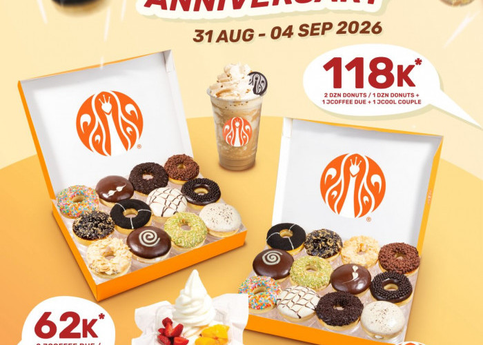 Banjir Diskon J.CO Anniversary Dimulai Hari Ini 31 Agustus: Berburu Paket Hemat Donat dan Minuman Segar