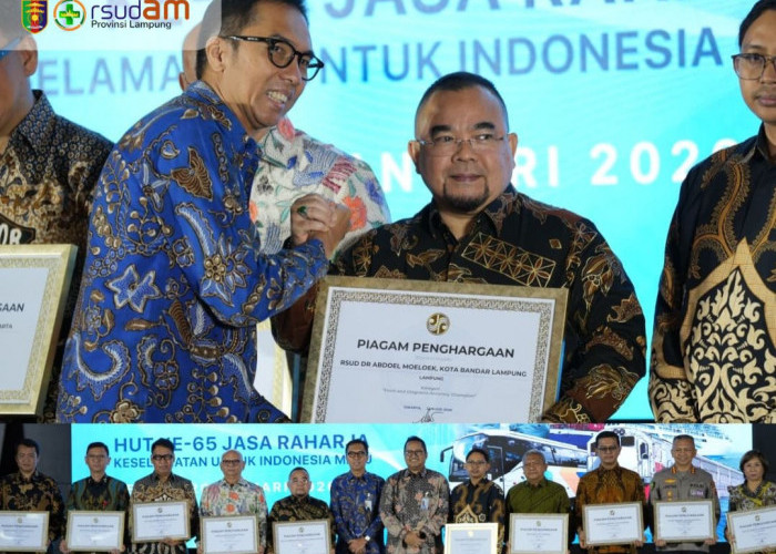 RSUDAM Lampung Masuk Jajaran 10 Rumah Sakit Terbaik Nasional pada HUT ke-65 Jasa Raharja