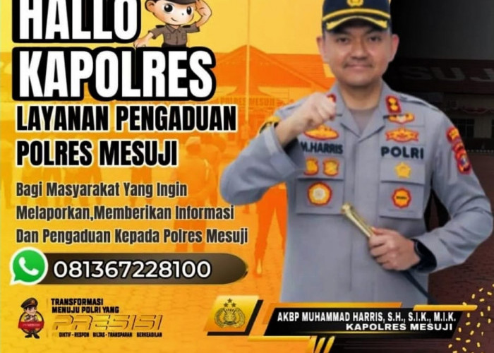 Ada Gangguan Kamtibmas di Mesuji, Segera Lapor ke Nomor Pelayanan Ini