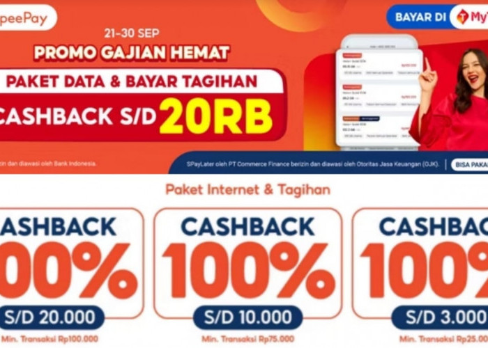 Promo Shopee Hari Ini, Beli Paket Data dan Bayar Tagihan Dapat Cashback Hingga 100 Persen