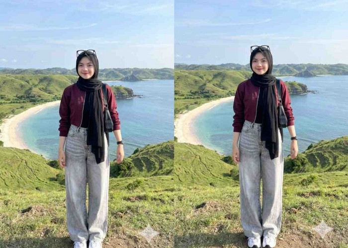 Prompt Gemini AI Ini Hasilkan Potret Gaya Hijab Elegan dengan Panorama Bukit dan Laut Biru Super Realistis