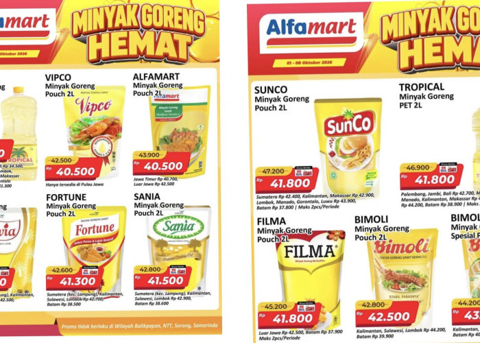 Promo Minyak Goreng Hemat Alfamart Oktober 2026, Sovia Hingga Filma Turun Harga, Cek Daftar Lengkapnya 