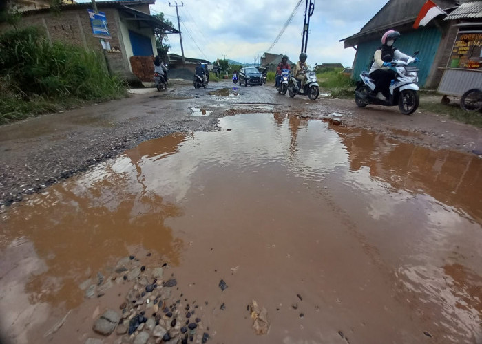 Bak Kubangan Kerbau di Kala Hujan, Jalan Pulau Singkep Ini Telah Lama Tak Diperbaiki