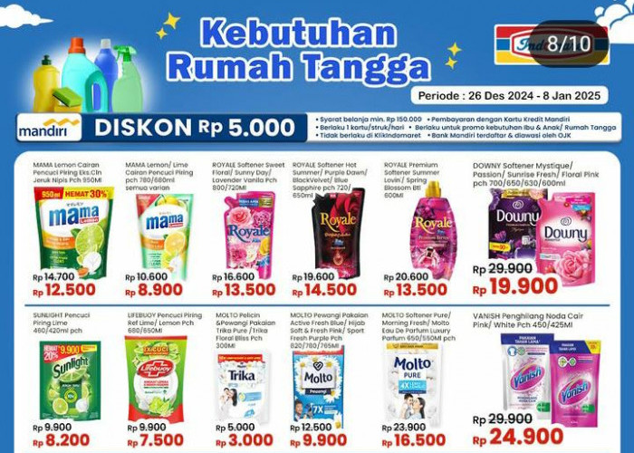 Promo Indomaret Paling Hemat Khusus Belanja Kebutuhan Rumah Tangga, Ada Diskon Sabun Cuci Piring Rp 8 Ribu