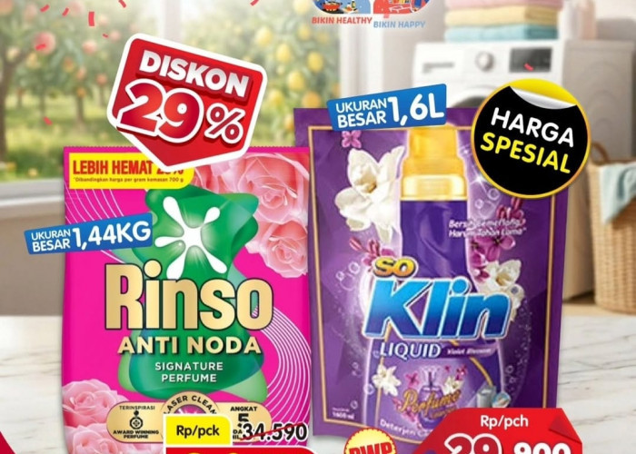Promo Spesial Anniversary Superindo ke-29: Deterjen Rinso dan So Klin Cair Turun Harga Hingga 12 Agustus 2026