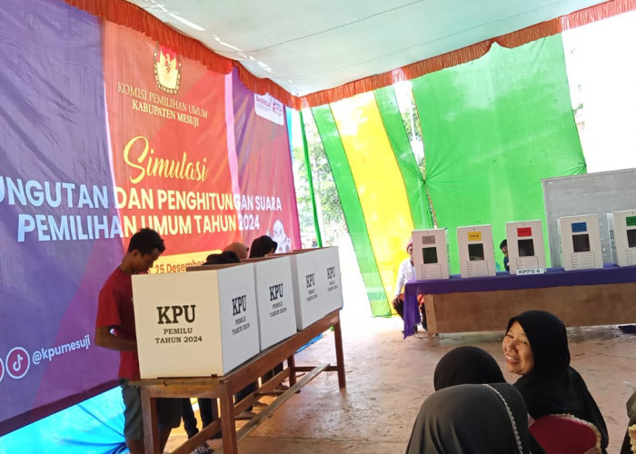 KPU Mesuji Lampung Gelar Simulasi Pemungutan Suara Pemilu, 1 Orang Paling Lama Butuh Waktu 5 Menit 
