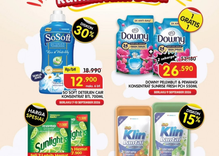 Promo 9.9 Superindo: Downy Beli 1 Gratis 1 hingga Diskon Deterjen Cuma Hari Ini