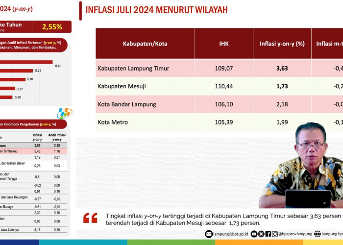 Lampung Deflasi 0,16 Persen di Juli 2024, Berikut Ini Lima Komoditas Yang Miliki Andil
