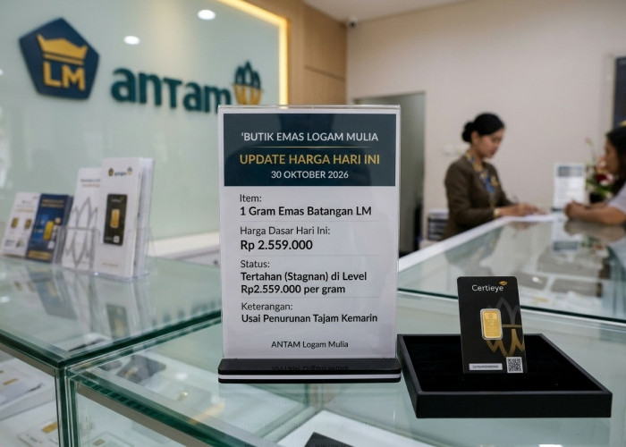 Update Harga Emas Antam Hari Ini 30 Oktober 2026: Tertahan Di Level Rp2.559.000 Usai Penurunan Tajam