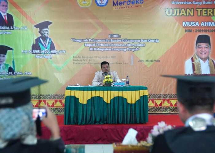 Selamat, Bupati Lampung Tengah Musa Ahmad Lulus Ujian Tesis 