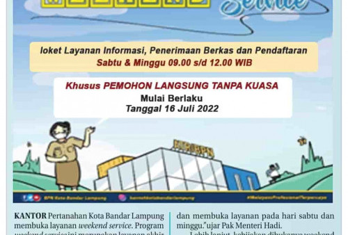 BPN Kota Bandar Lampung Buka Layanan Pertanahan