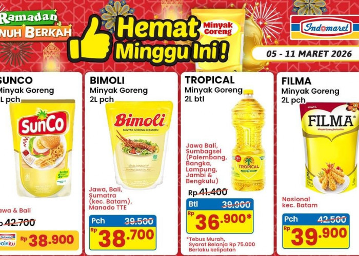 Daftar Lengkap Promo Minyak Goreng Indomaret Pekan Ini: Sunco, Bimoli, Sania hingga Fortune Diskon Besar