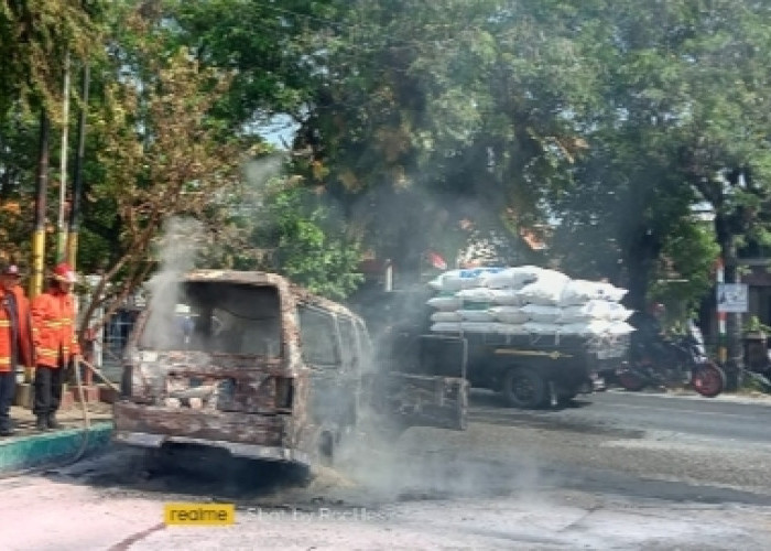 Terungkap, Ini Dugaan Penyebab Minibus Terbakar di Depan SPBU Pajaresuk Pringsewu