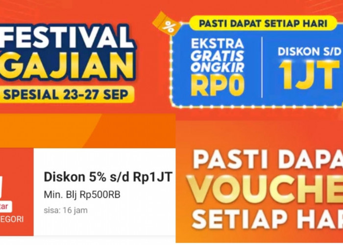 Festival Gajian Spesial di Shopee, Dapatkan Diskon Sampai Dengan 1 Juta!