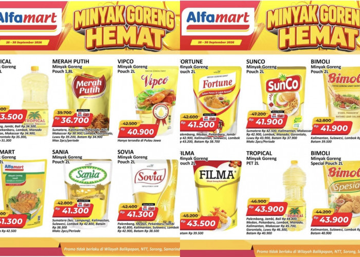 Promo Minyak Goreng Hemat Alfamart 25–30 September 2026: Ukuran 2L Mulai Rp41 Ribuan