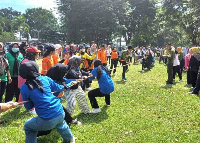 HUT Korpri Ke-51, Pemkab Lampung Timur Gelar Jalan Sehat Hingga Lari Karung 