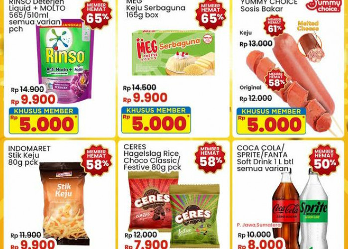 Promo Indomaret Tebus Murah Hingga 65 Persen, Dapatkan Diskon Member Serba Rp 5 Ribu