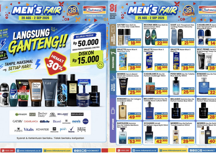 Update Promo Men’s Fair Indomaret Agustus 2026: Diskon Personal Care Pria Sampai Rp 15 Ribu, Cek Infonya