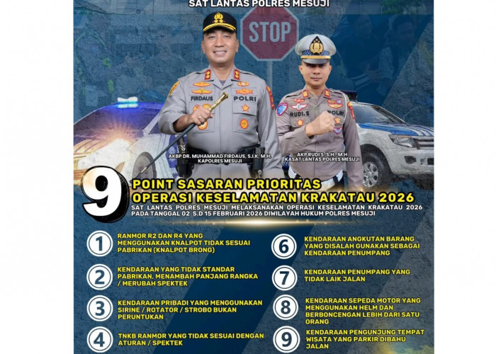 Mulai Besok, Operasi Keselamatan Krakatau 2026 Digelar di Mesuji, Ini 9 Sasaran Prioritasnya 