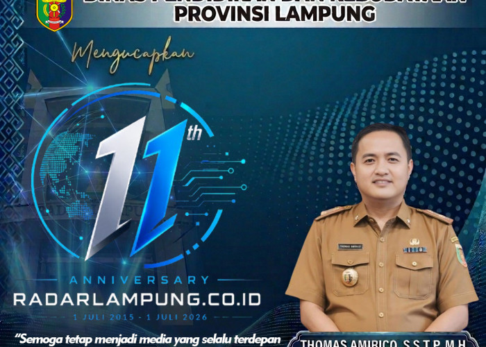 KEPALA DISDIKBUD PROVINSI LAMPUNG: SELAMAT HARI JADI RADARLAMPUNG.CO.ID KE-11