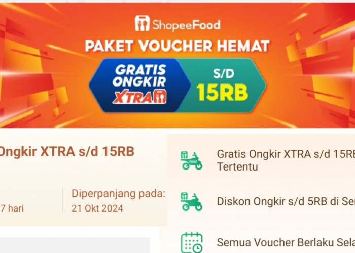 Klaim Sekarang, Dapatkan Voucher Gratis Ongkir Extra di ShopeeFood Selama 7 Hari