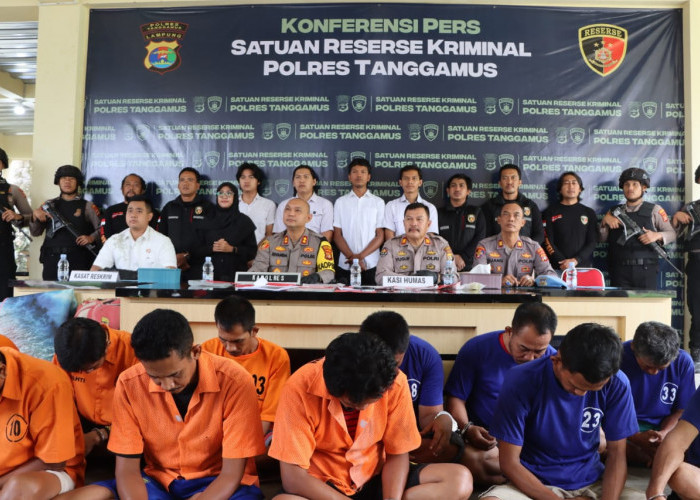 Polres Tanggamus Lampung Ungkap 5 Kasus Perjudian, 3 di Antaranya Judi Online Dengan 16 Tersangka