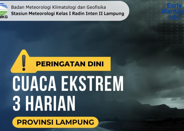 Waspada, Cuaca Ekstrem Berpotensi Landa Lampung Tiga Hari Kedepan
