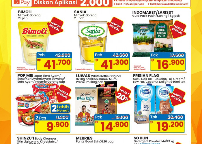 Update Promo 4 Hari Indomaret, Minyak Goreng hingga Susu Harga Hemat 