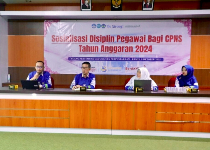 Beri Pemahaman Peraturan Disiplin, Unila Gelar Sosialisasi Disiplin Pegawai Bagi CPNS TA 2024