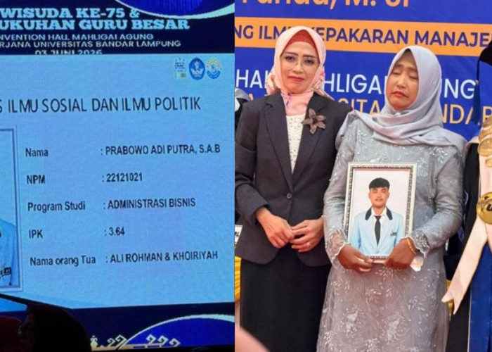 Kisah Haru Ibu Lulusan UBL yang Wakili Almarhum Putranya Terima Ijazah