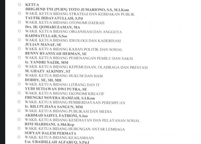 Wakil Ketua DPRD Asal Partai Demokrat Jabat Sekum Perindo Lampung