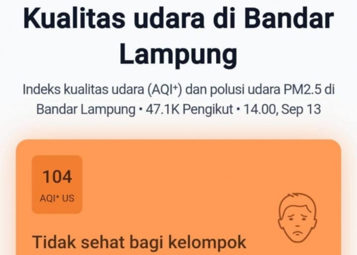Kualitas Udara Bandar Lampung Tidak Sehat, Simak Himbauan Diskes Kota
