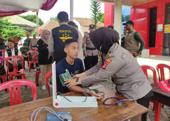Dokkes Polresta Bandar Lampung Periksa Kesehatan Petugas, Pasca Pemungutan Suara Pemilu 2024 