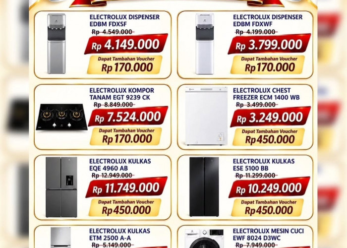 Promo Kemerdekaan, Chandra Electronic Tebar Diskon Electrolux dan Voucher Jutaan Rupiah 