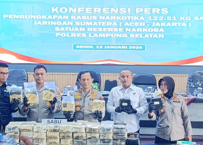 Modus Mobil Muatan Jengkol, Polres Lampung Selatan Bongkar Penyelundupan Sabu 122,51 Kg