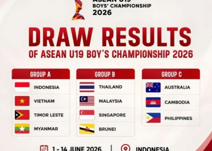 Hasil Drawing ASEAN U-19 Boys Championship 2026, Indonesia Satu Grup dengan Vietnam