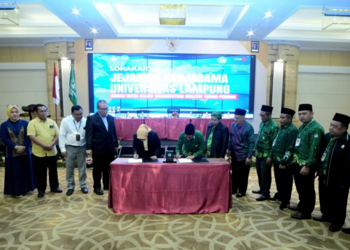 Jejaring Kerja Sama Dengan Mitra, Unila  Mou Dengan PerguNU Provinsi Lampung