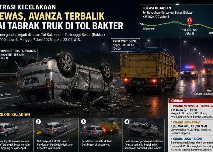 Rombongan Hendak Hadiri Ngunduh Mantu, Tiga Orang Tewas dalam Kecelakaan Maut di Tol Bakter